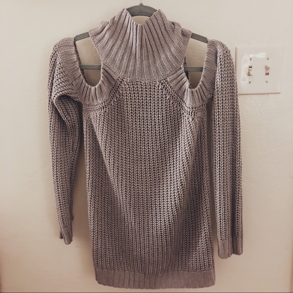 Grey turtleneck sweater